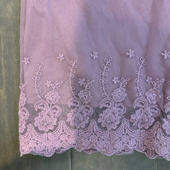 Wet Seal Mesh Overlay Y2K Halter Tank S Pink Fairy Coquette Bloom Dainty Lace - Picture 4 of 11